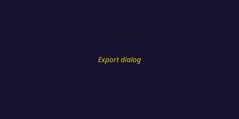 Export dialog with format options